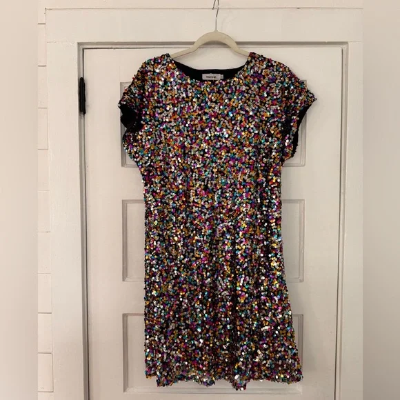 Femi Semi Multicolor Sequin Party Dress | Size L | NWOT - Picture 2 of 4